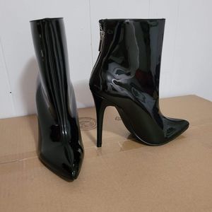 Black Patent Ankle Boots Size 9